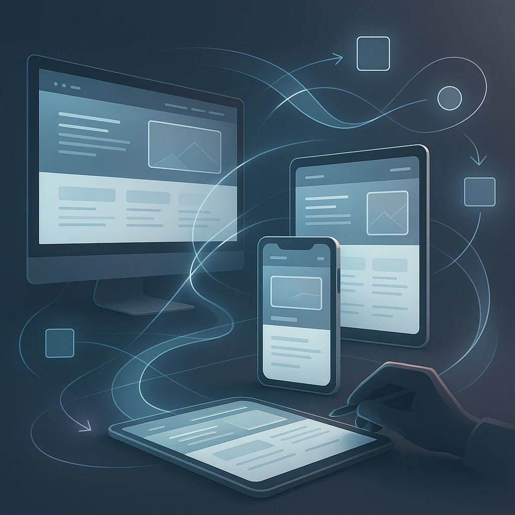 Apstraktan digitalni tijek izrade responzivne web stranice
